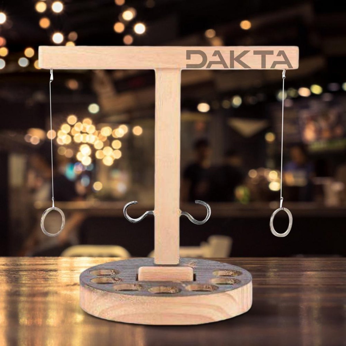 Dakta® Drinking Game - Ring Toss - Joc de băut - Lemn - 2 persoane - Ușor de luat cu tine