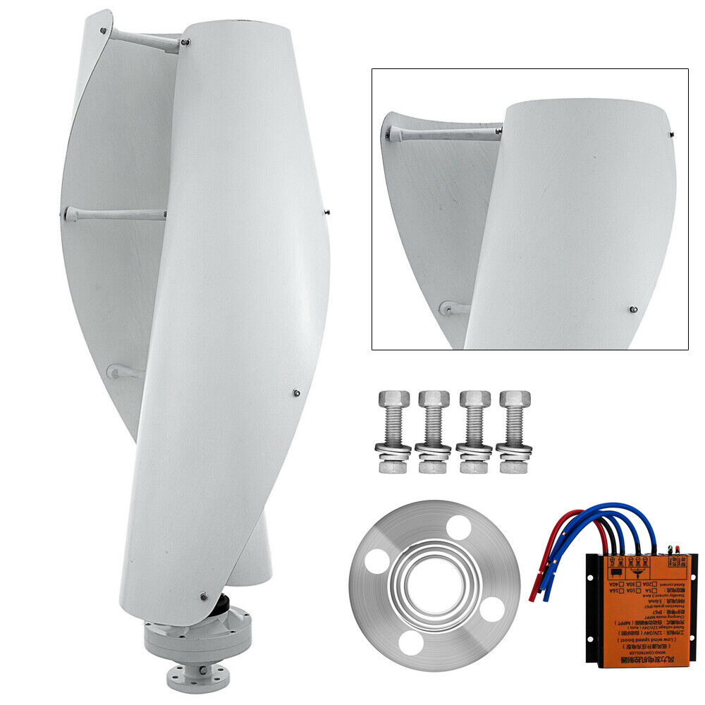 400W Vertical Helix Wind Turbine Generator Kit + MPPT Controller 12V/24V