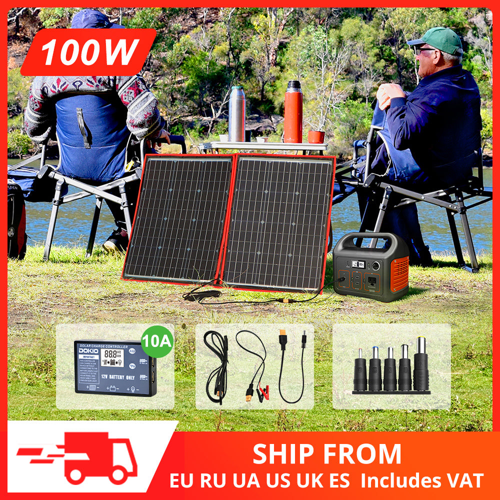 80W 18V Foldable Solar Panel 12V, 300W Flexible