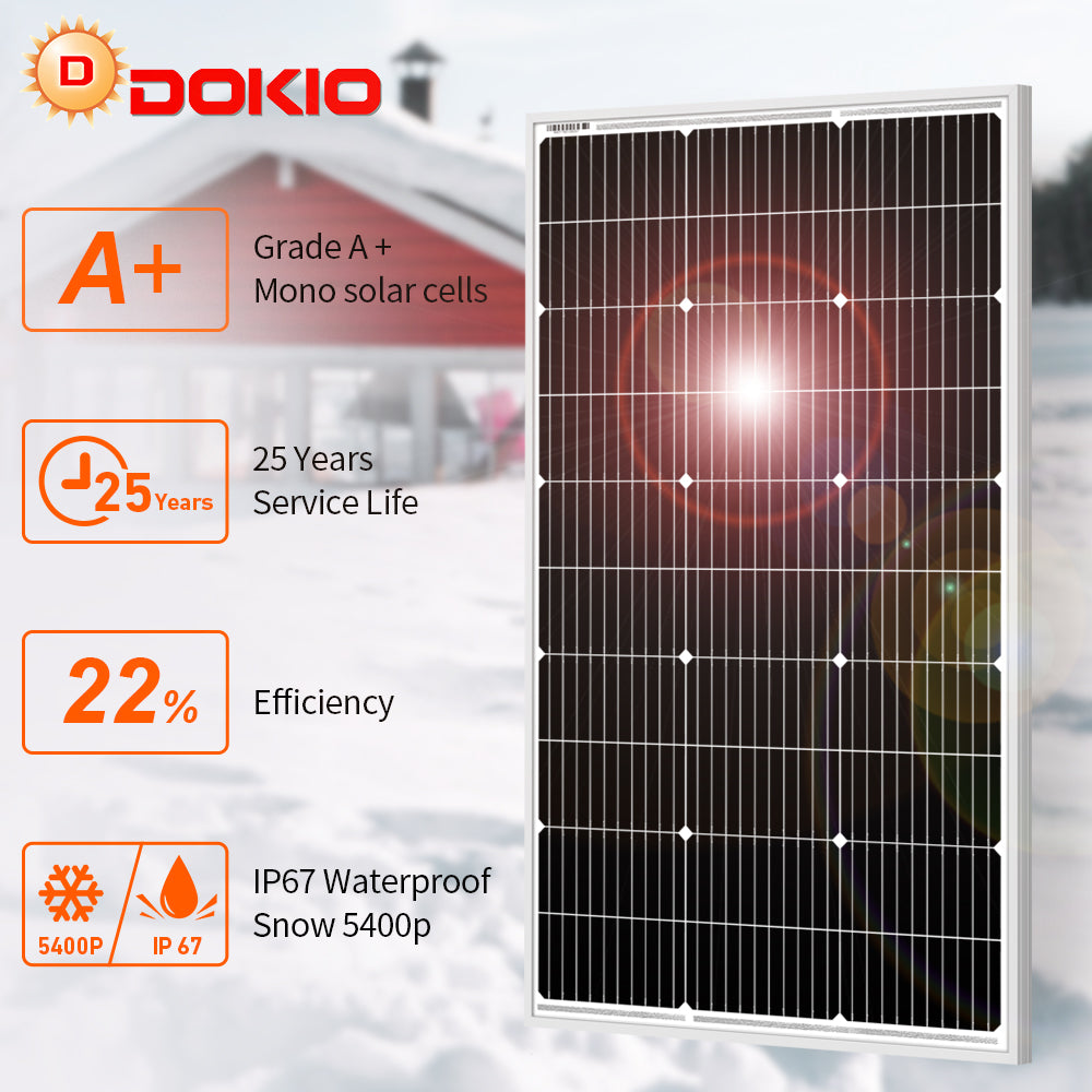 100W 18V Monocrystalline Solar Panel, DSP-100M, Waterproof, 12V Charge