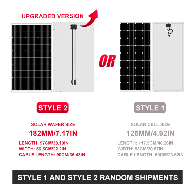 100W 18V Monocrystalline Solar Panel, DSP-100M, Waterproof, 12V Charge