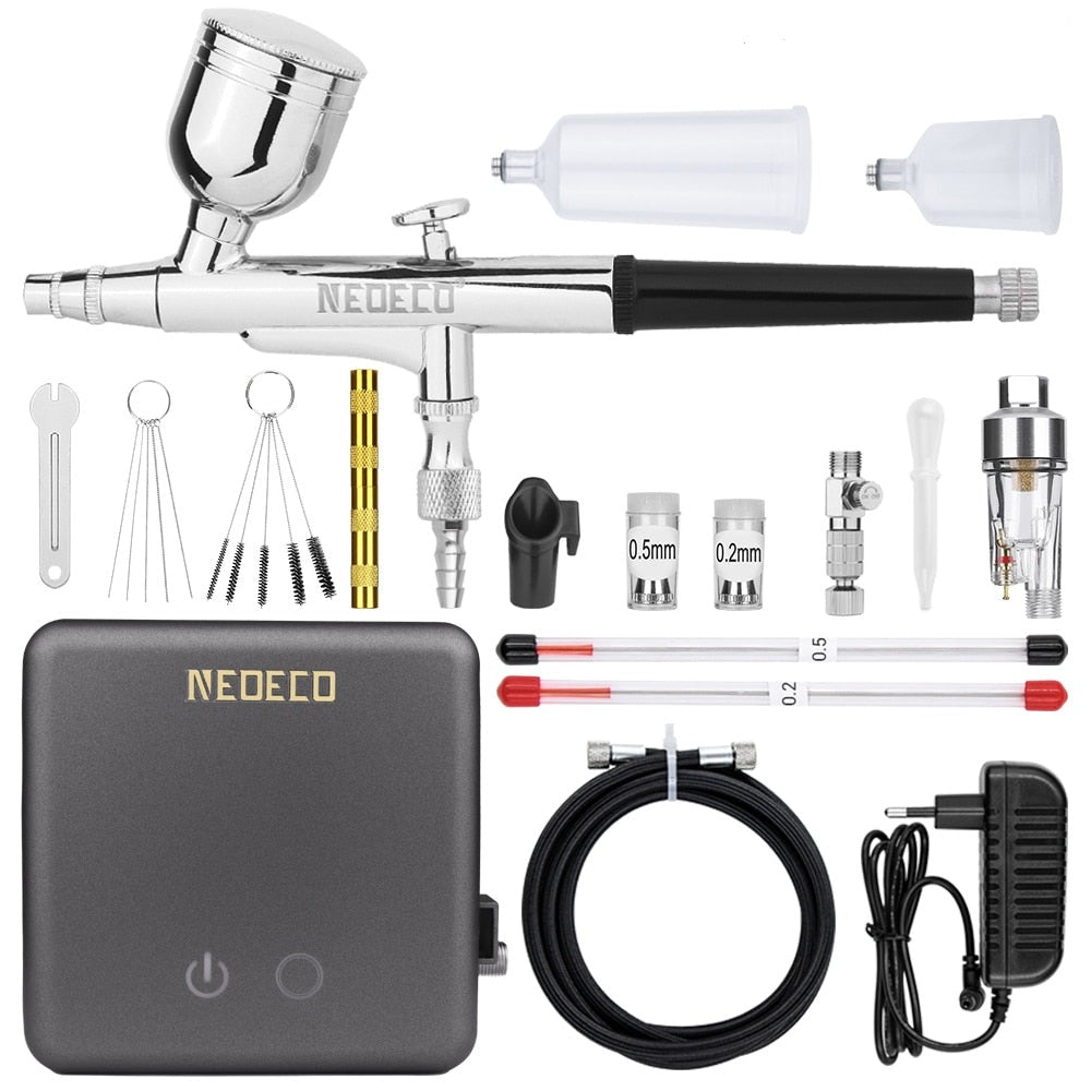 Airbrush set | Voor professioneel gebruik | Complete set | Met compressor | Airbrush kit | Met airbrush pistool | Spuitpistool