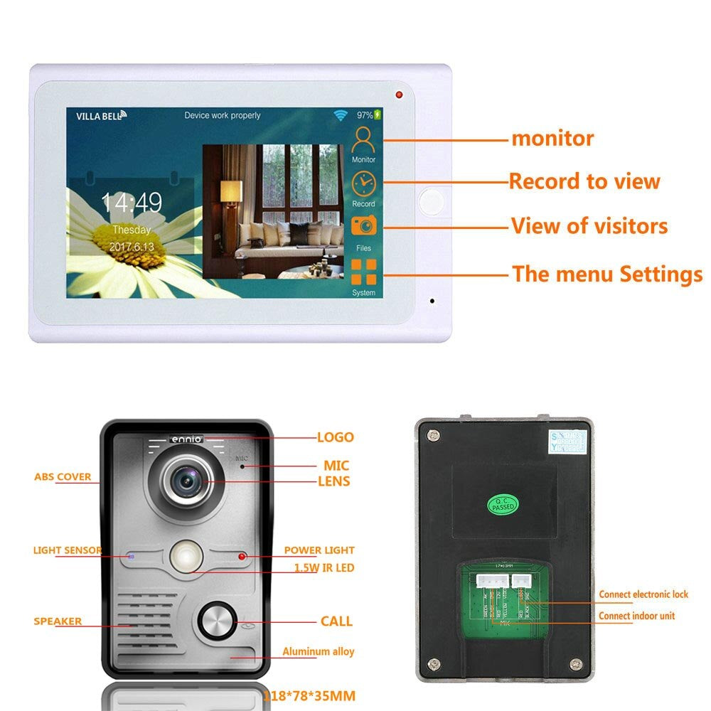 Soneria cu camera | Interfon | Ecran LCD | Soneria video | Ecran de 7” | Sonerie electrică