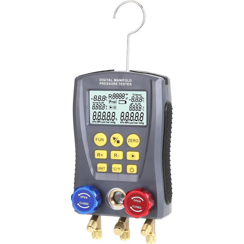 Digitale manometer | Voor koelinstallaties | Drukmeter | 0 Kpa - 6000 Kpa | 170 x 110 x 50mm