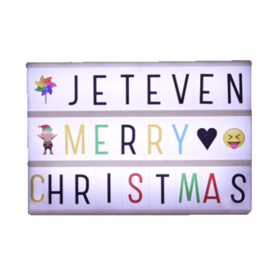 Lightbox - A4 Cinematic Lightbox -Letterbak met Licht - met 210 letters, emoji's, smileys en symbolen - voor Thuis Bruiloft Decoratie