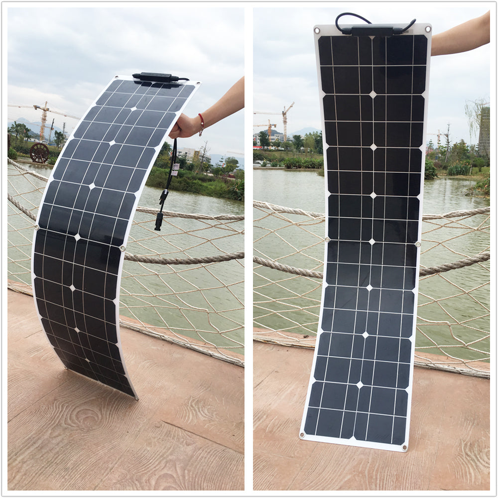 50W 100W 150W 200W Monocrystalline Solar Panel Kit,32 Cells,1060x270x2.5mm,Flexible,RGN32-50