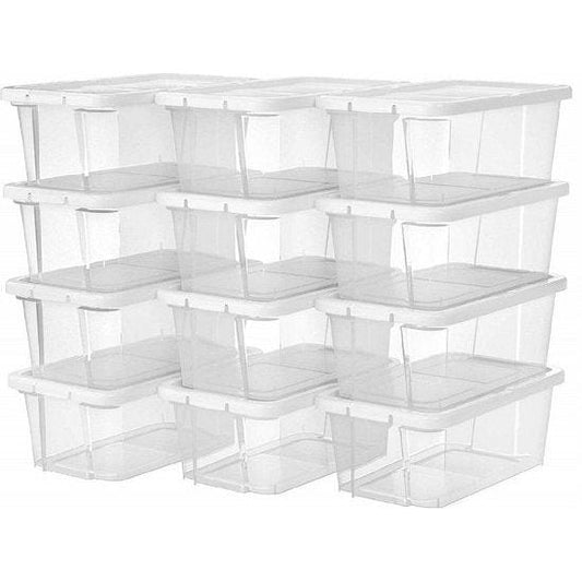 12 Opslag Dozen - Plastic Opslag Bak - Opslag Dozen Set - 35 x 20 x 12,5cm - Transparant