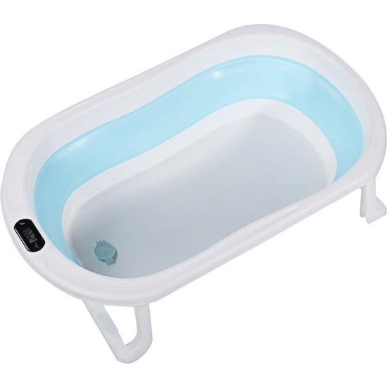 Baignoire bébé - Baignoire électronique pour bébé | Bain | avec thermomètre | Pliable | Bleu