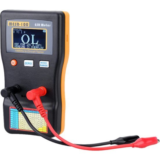 ESR Meter | Condensator | Multimeter | Transistor Tester | Digitale weergave | Nauwkeurig | Thuis & Professioneel gebruik | Zwart