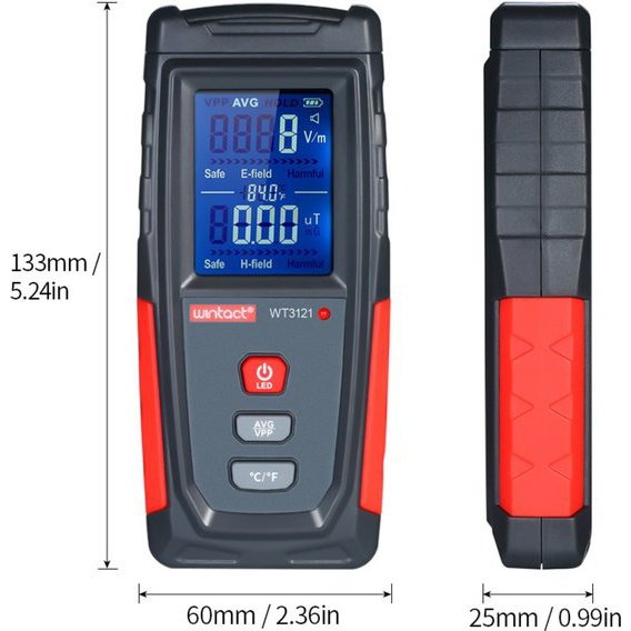 Testeur électromagnétique, compteur EMF, compteur de rayonnement, 5G, détecteur de rayonnement