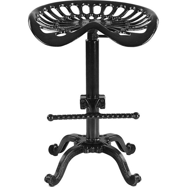 Tabouret de bar | Industriel | Fer forgé | Métal | Confort | Réglable en hauteur | Noir | Élégant | Intérieur