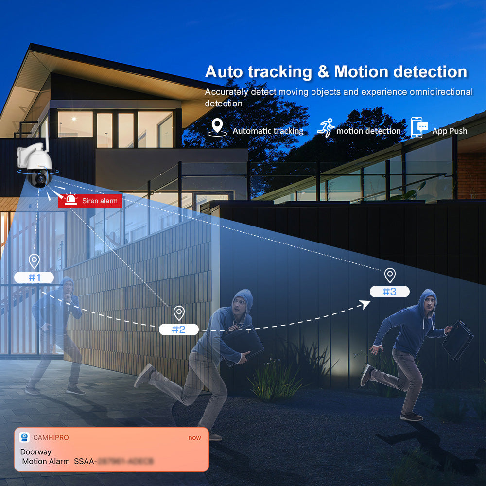 5MP 30X Zoom IP Wifi Outdoor PTZ Camera AI Human Detection