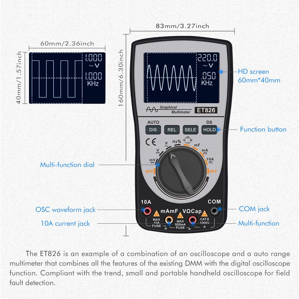 MUSTOOL MT8205 2-in-1 Intelligente Digitale Oscilloscoop