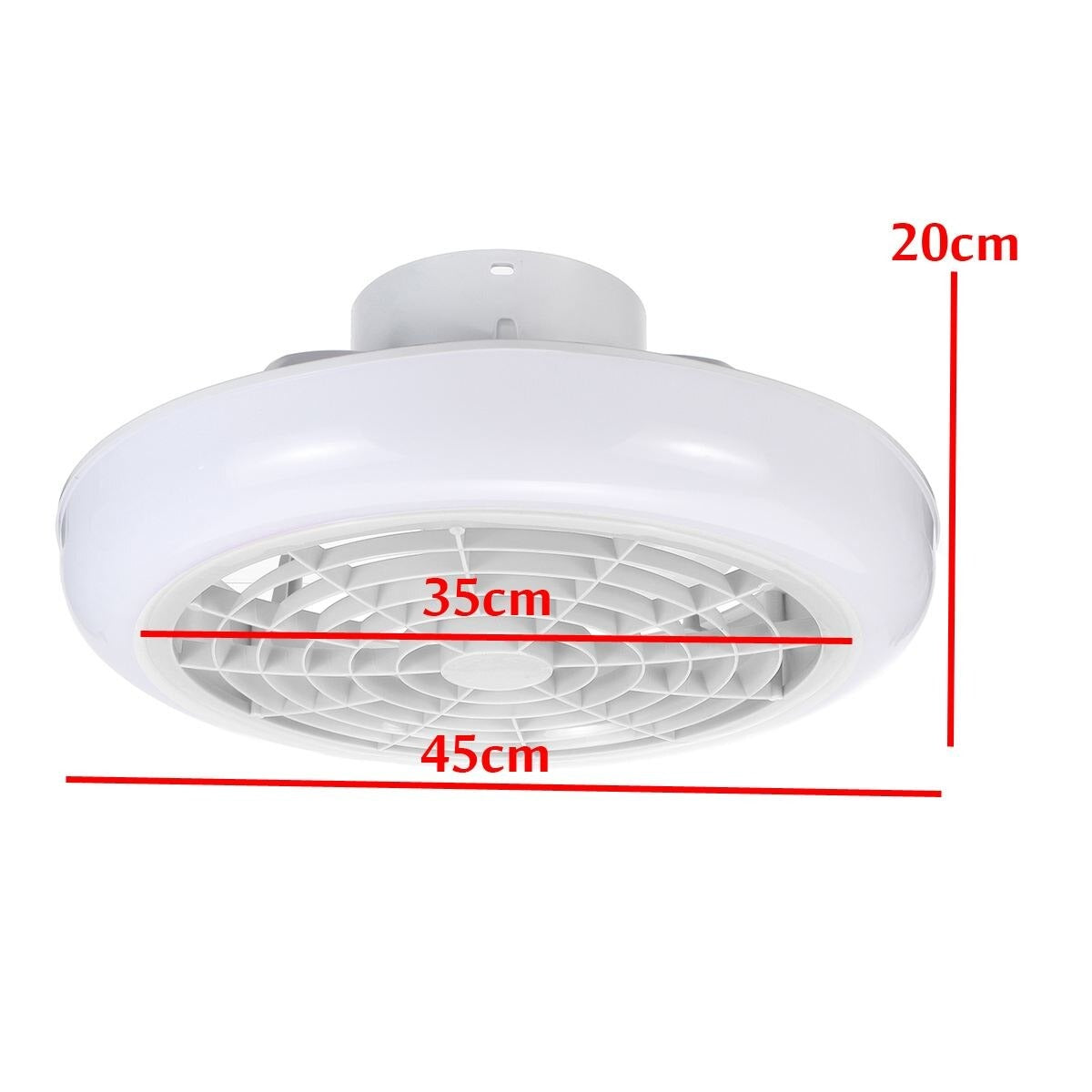 Slimme plafondventilator | Wit | 45 cm | Afstandsbediening | Werkt op wifi | Met verlichting | lamp | Ventilator en lamp in één