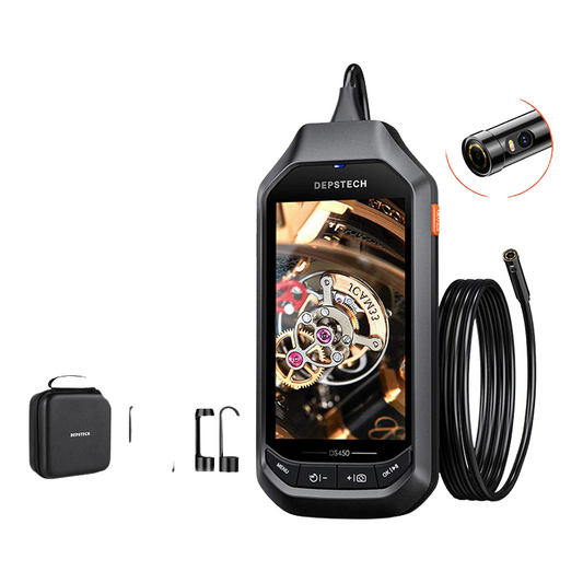 2MP Dual Lens Endoscope Camera, 8mm Borecam, 1920*1080P, IP67, 6 LED, 5M Cable, 3300mAh, 3-8CM Focus