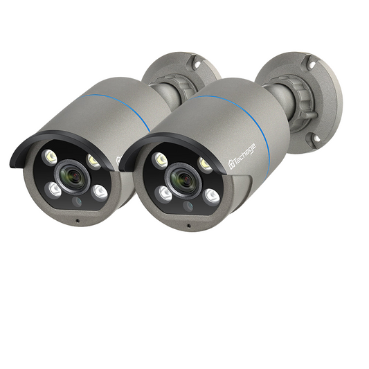 3MP POE AI Cam 2Pcs,20m Lan Cable,2Way Audio,IP66,H.265,0.01Lux,75°,TF,P2P,XMEYE