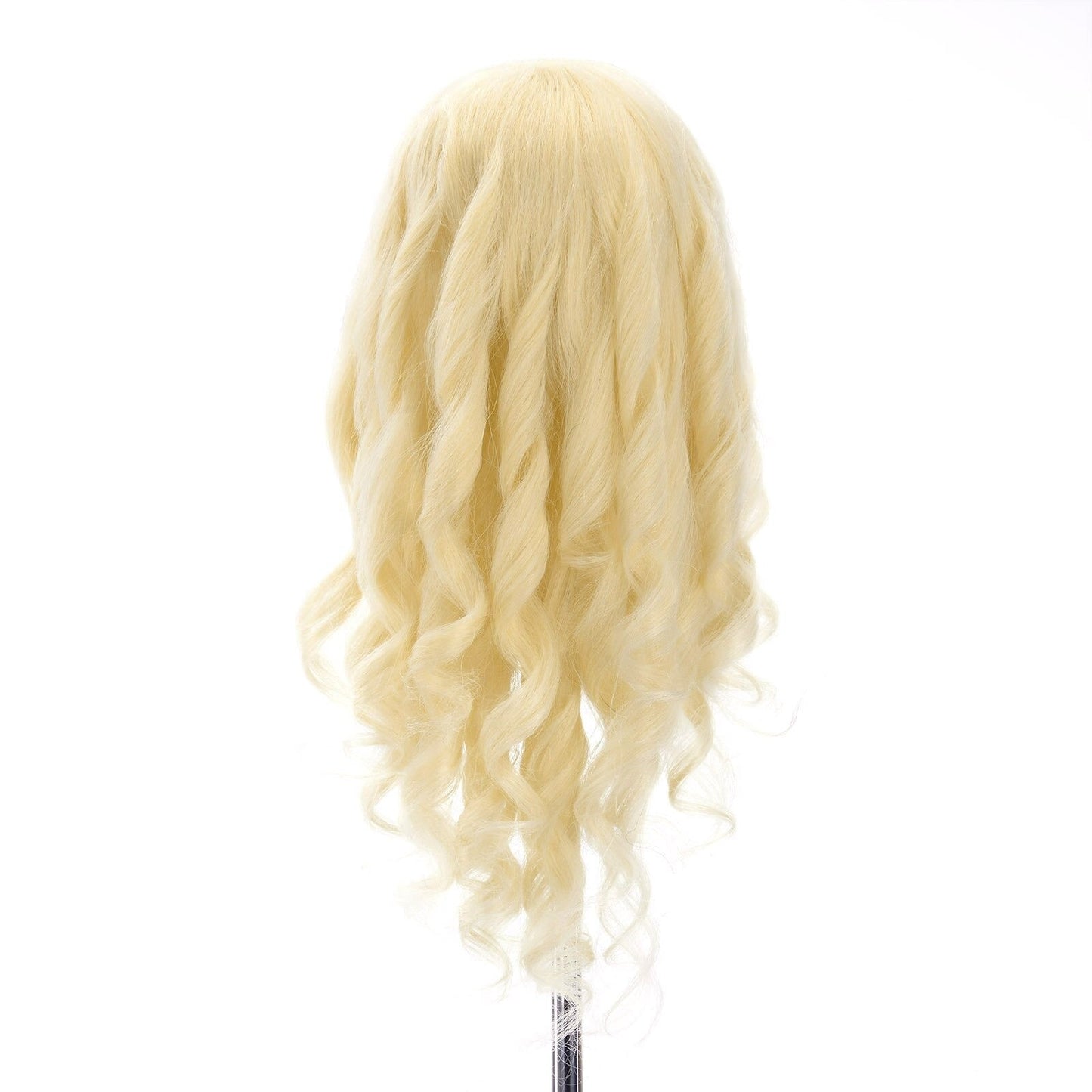 Tête de coiffure -Tête de formation professionnelle - Maquillage, Coiffure, Mannequin - 85% Vrais Cheveux - Longueur 66 cm - Incl. Pince de table - Femelle - Blanc