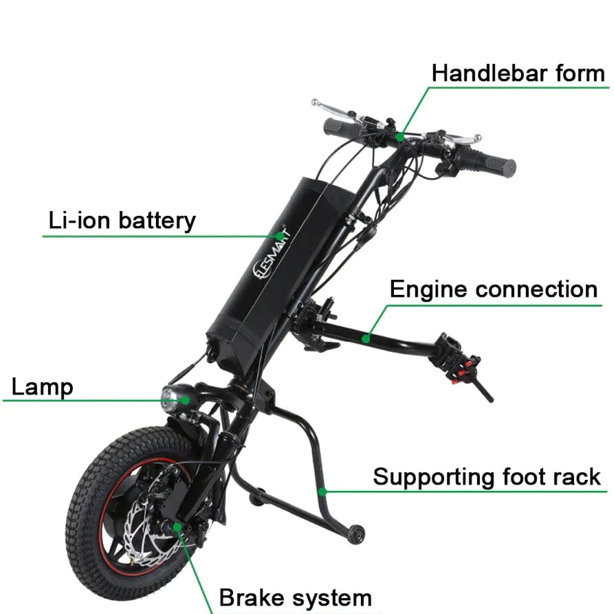 Elektrische Aankoppelbike | 350W | Rolstoel elektrische aandrijving | Duwhulp | Duwondersteuning | Rolstoelondersteuning