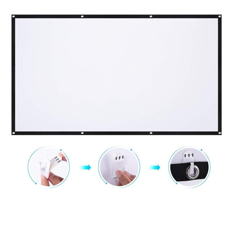 Écran de projection, 254 cm, HD, Polyester, Pliable, Blanc