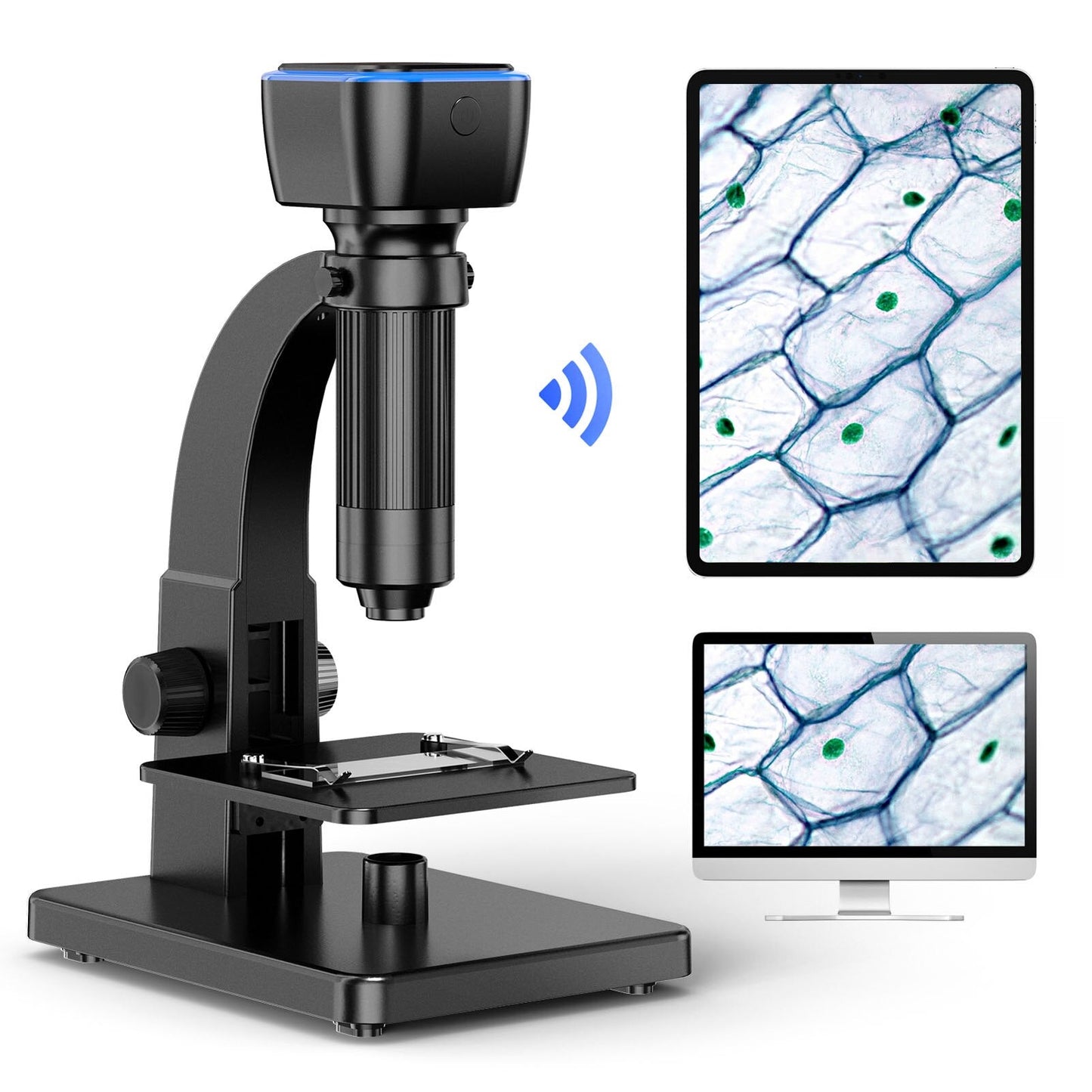 KKMoon Microscoop met WiFi - LED Microscoop - Digitale Microscoop - LCD-scherm - 2000x Vergroting - Zwart