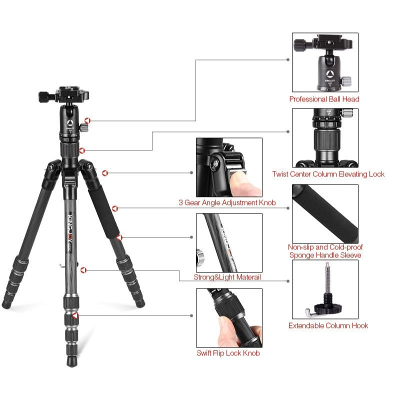 Tripod | Statief | Verstelbaar | Max. 143 cm | Draagbaar | Camera | Professioneel statief