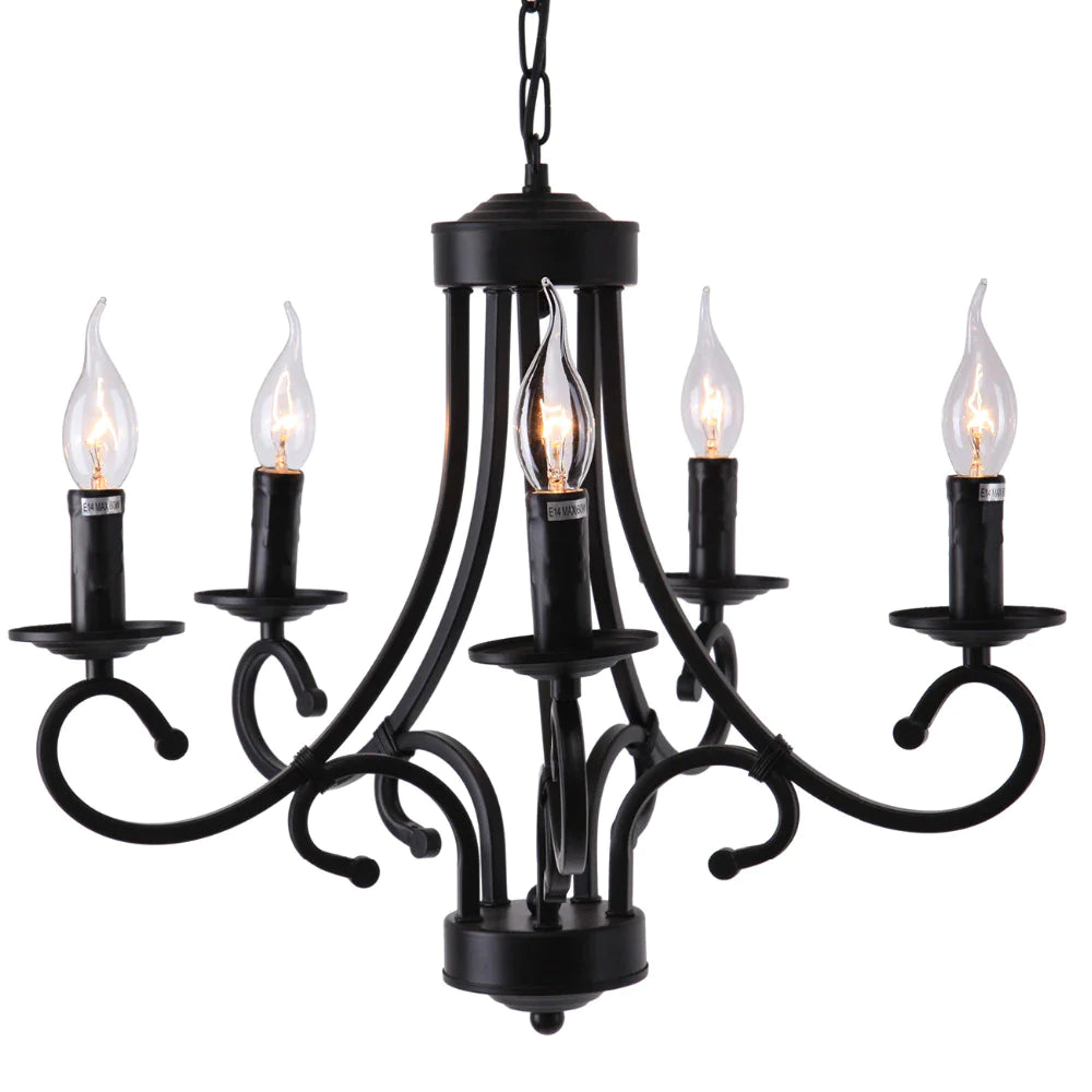 Lustre | Lampe suspendue | Ampoule | Lampes | Lustres | Abat-jour | Classique | Noir