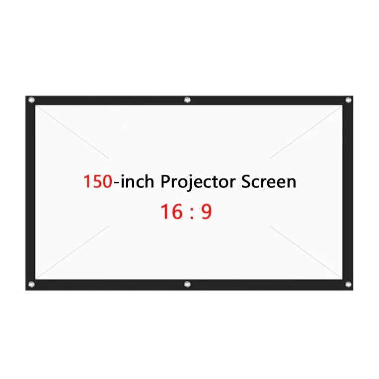 Projector Screen, 381cm, HD, Polyester, Wall Mounted, 160 degree, White