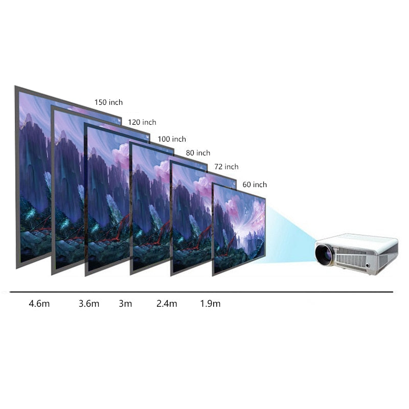 Écran de projection, 254 cm, HD, Polyester, Pliable, Blanc