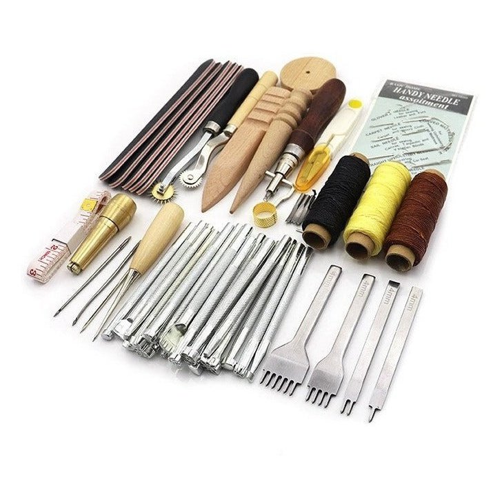 Leerbewerking Set Naaiset Gereedschap Set Leernaalden Naai Accessoires Naai spullen Naai Kit Naai Set Leerbewerking Gereedschap Leerbewerking Tools Reparatie Complete Set 44 Stuks