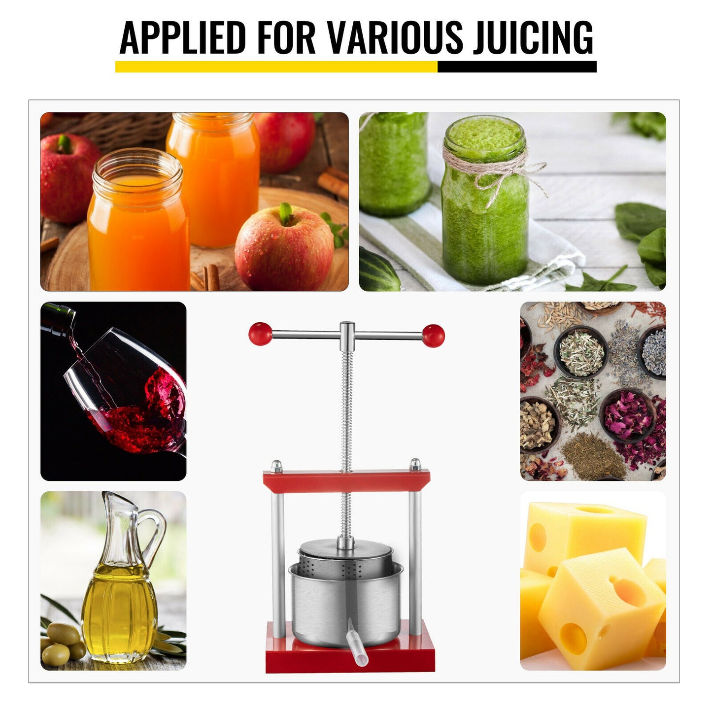 Stainless Steel Juicer Extractor 2L/3.5L/5.5L Manual Squeezer