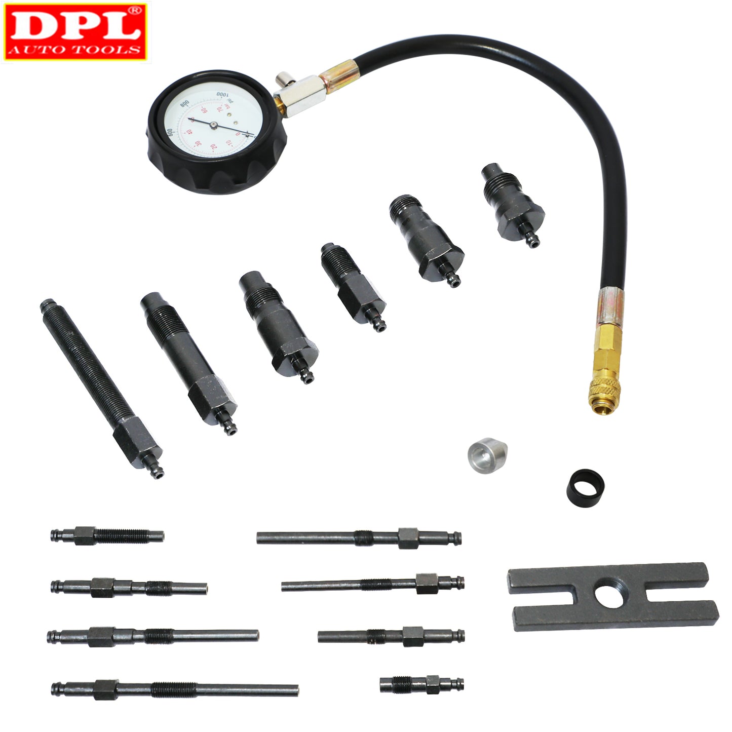 Set de instrumente pentru teste de compresie pentru motor diesel, set de kit de testare pentru manometru TU-15B, 50