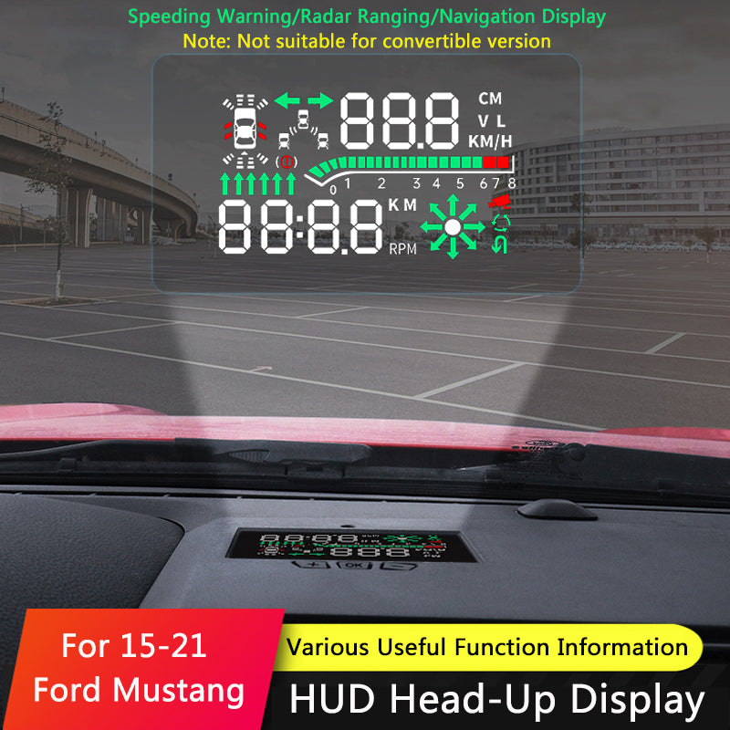 QHCP Car HUD Head Up Display Safe Drive, Ford Mustang 2015-2022 Interior Accessory