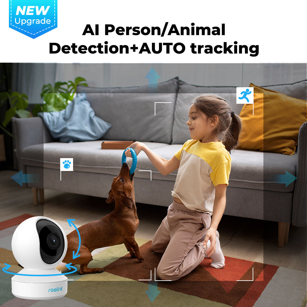 5MP PTZ WiFi Camera, AI Human/Pet Detection, Auto Tracking, 2-Way Audio, E1 Zoom
