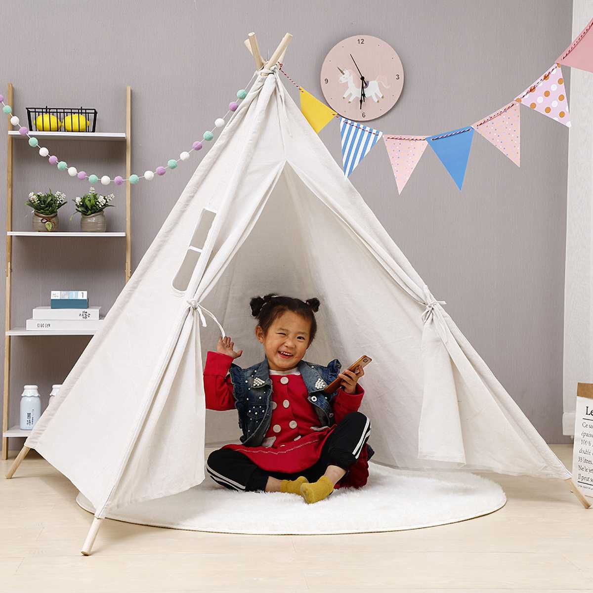 Tipi Tent | Voor Kinderen | Hoge Kwaliteit | Tipi speeltent | Driehoek Kindertent | Speelgoed