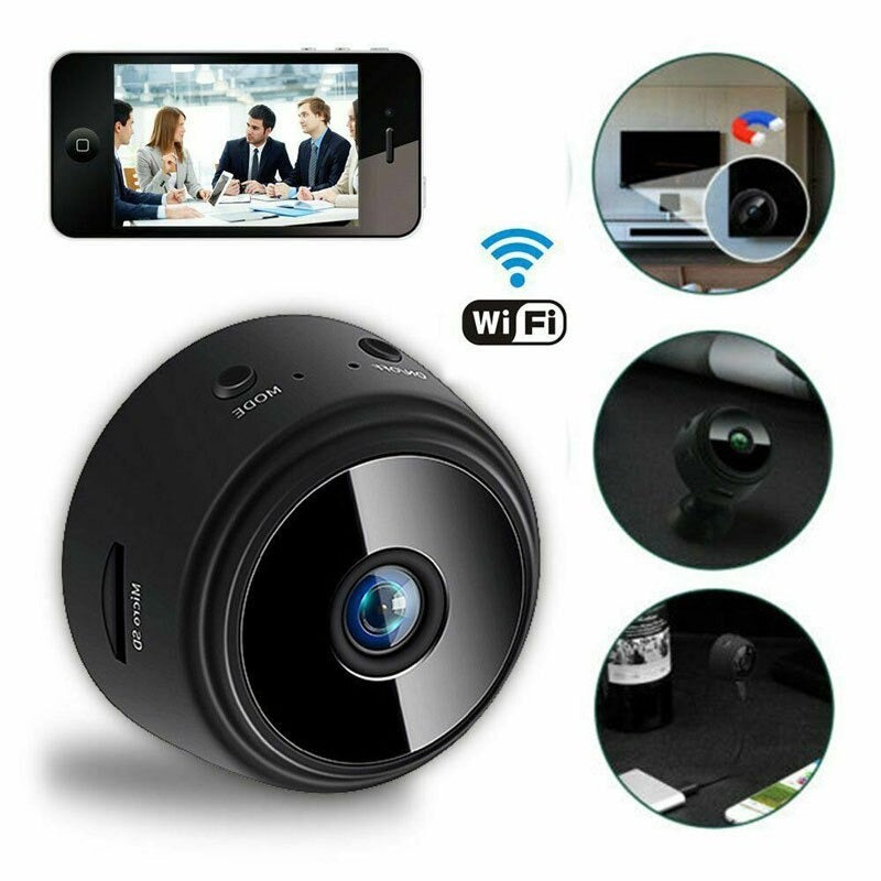 Mini caméra de surveillance, WiFi, Full HD 1080p, vision nocturne, capteur de mouvement