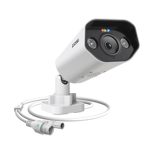 5MP PoE H.265 3K IP66 Camera, Color Night Vision, Two-Way Audio