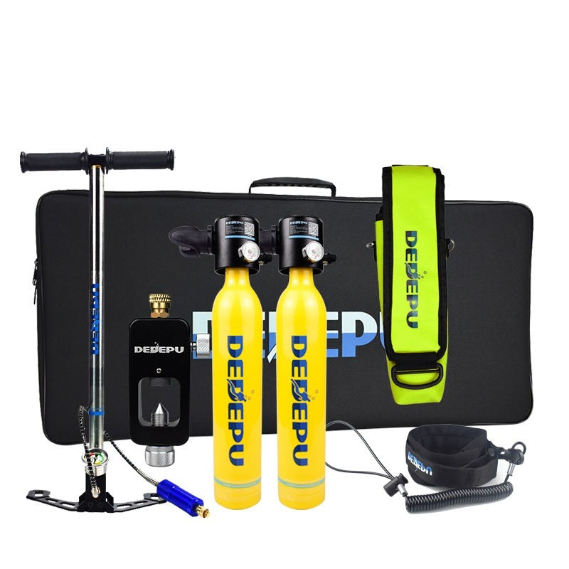 Duikflessen - 0.5L Scuba Tank - Ademhalingsnummer: 170 keer - Duiken Zuurstof Cilinder - Zuurstoftank - Mini Duikfles - Underwater Breather Duiken - Scuba Diving Set - Geel