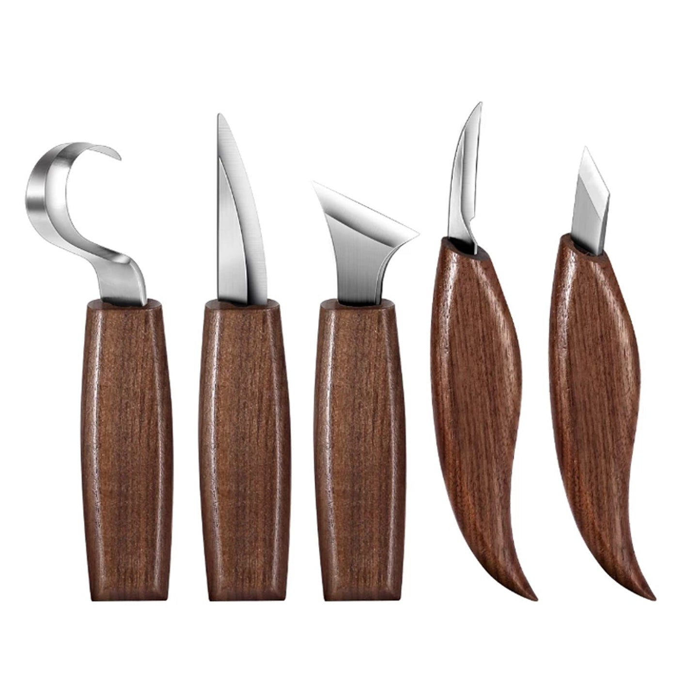 Set de cuțite pentru sculptură în nuci, 7 bucăți, instrument de modelare pentru sculptură manuală, set de instrumente de mână, pentru decojire, sculptură în lemn, lingură sculpturală, tăietor de sculptură