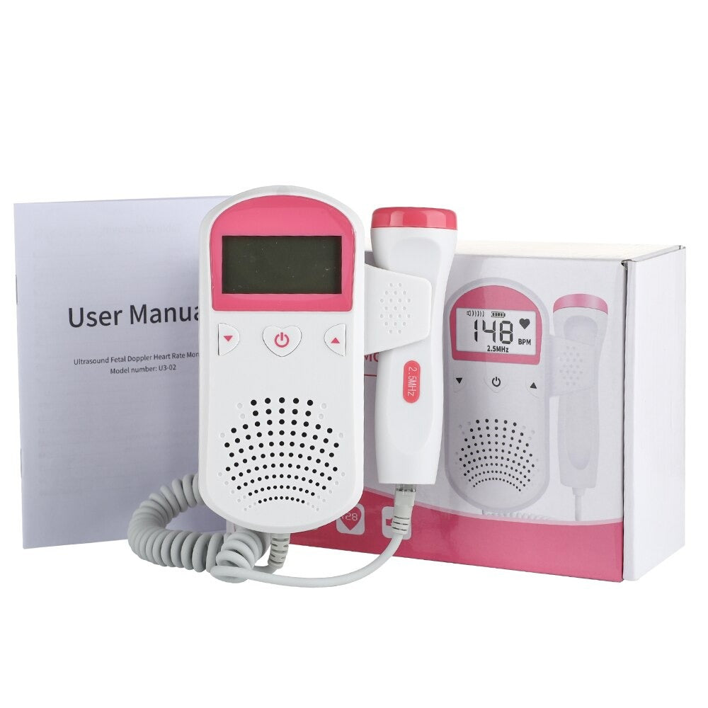 Professionele Doppler | Baby Hartslagmeter | Baby Hartslag Detector | Baby Hartje Monitor | Roze