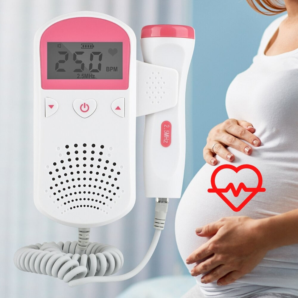 Professionele Doppler | Baby Hartslagmeter | Baby Hartslag Detector | Baby Hartje Monitor | Roze