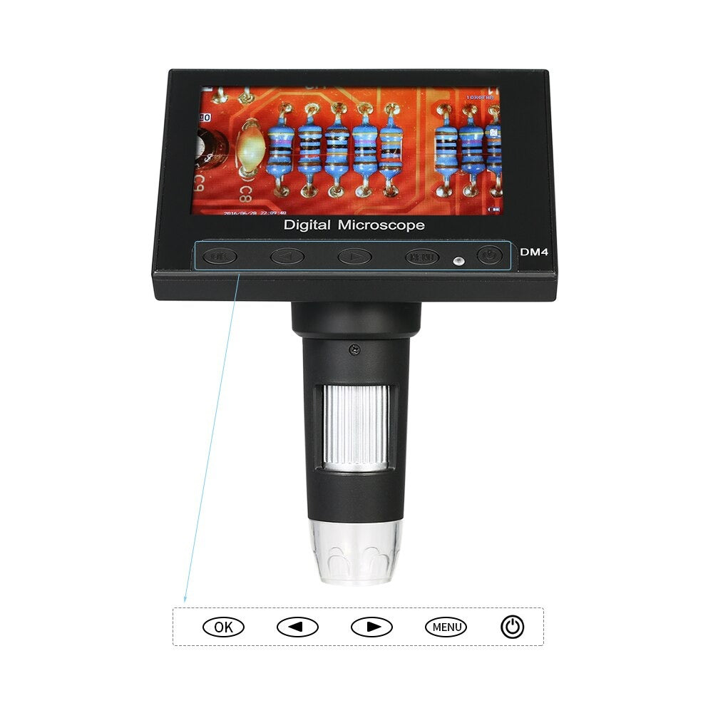 Microscoop met LED verlichting | LCD-scherm | 1000x vergroting | 720P | Versterking | Vergrootglas