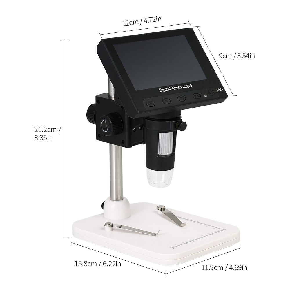 Microscoop met LED verlichting | LCD-scherm | 1000x vergroting | 720P | Versterking | Vergrootglas