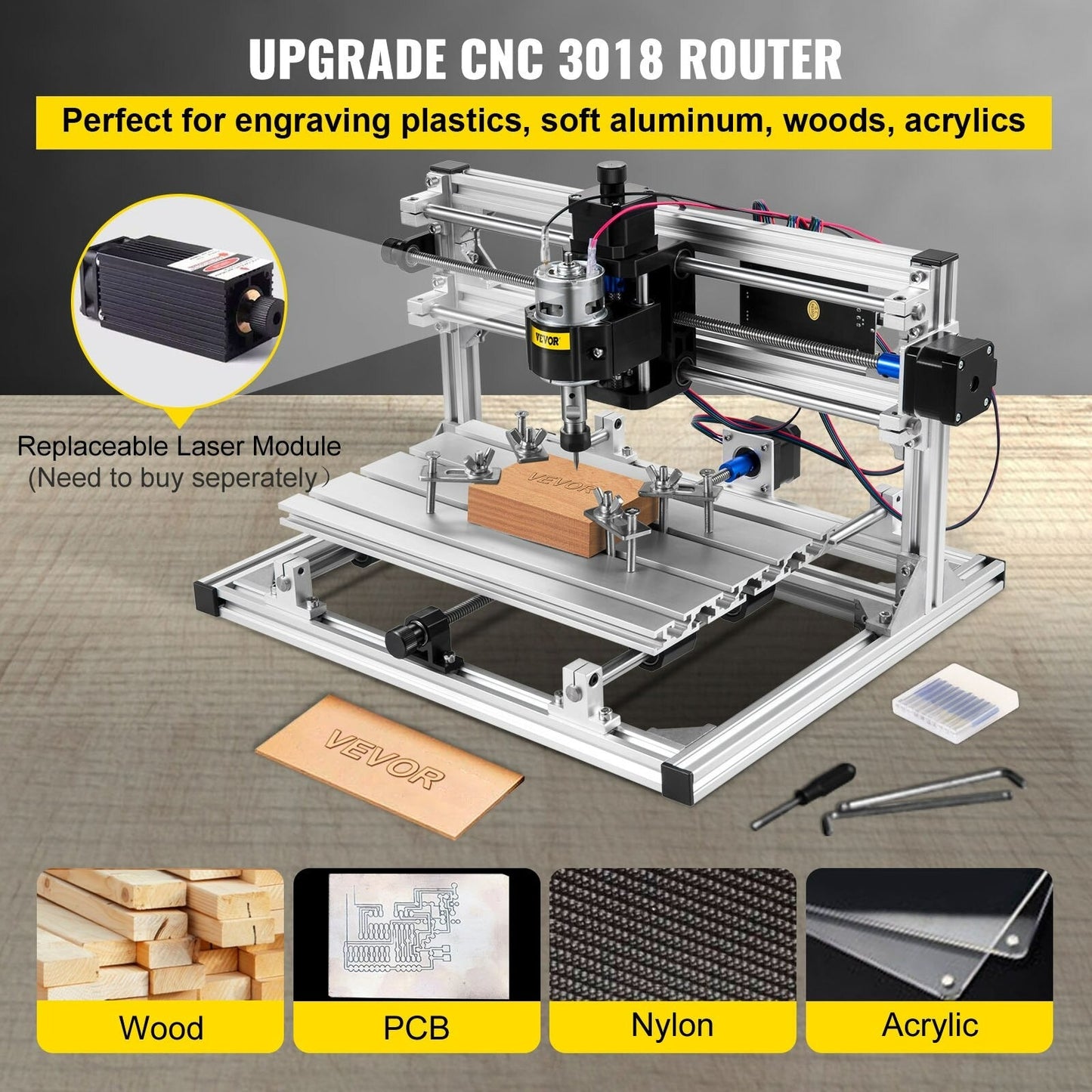 Set de gravură DIY | 10000rpm | Cutter cu laser | Cutter | Oţel inoxidabil