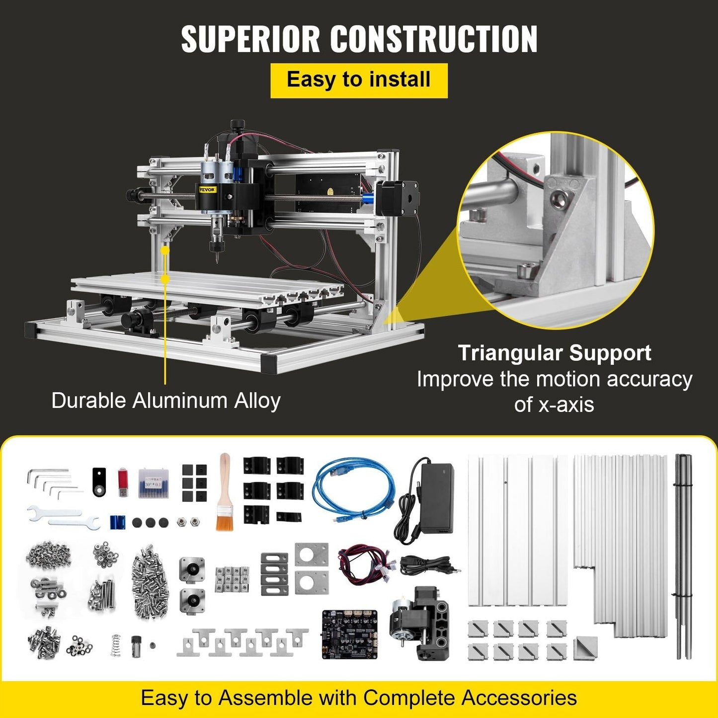 Ensemble de gravure bricolage | 10 000 tr/min | Découpeur laser | Coupeur | Acier inoxydable