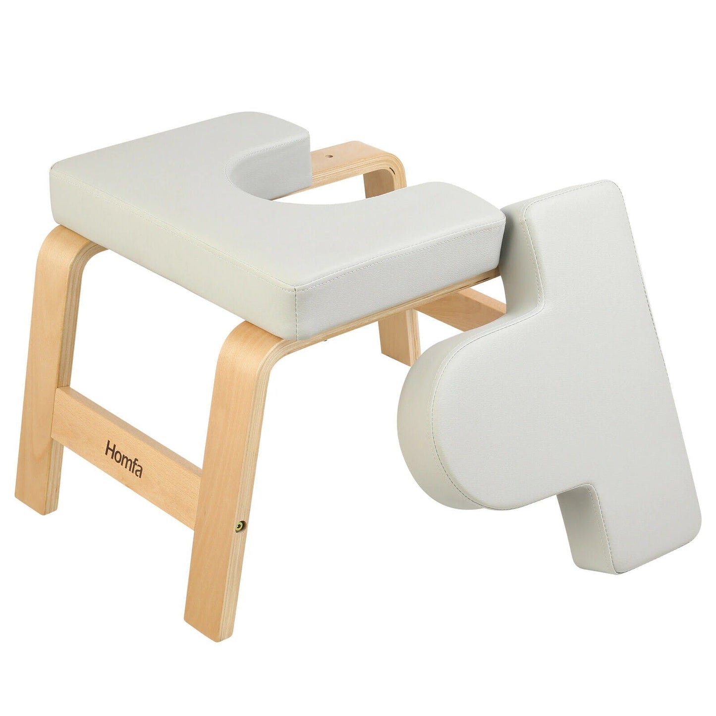 Tabouret de yoga – Chaise d'équipement d'entraînement physique – Banc d'inversion de poirier de yoga – Pilates – Poirier – Entraînement – ​​Beige